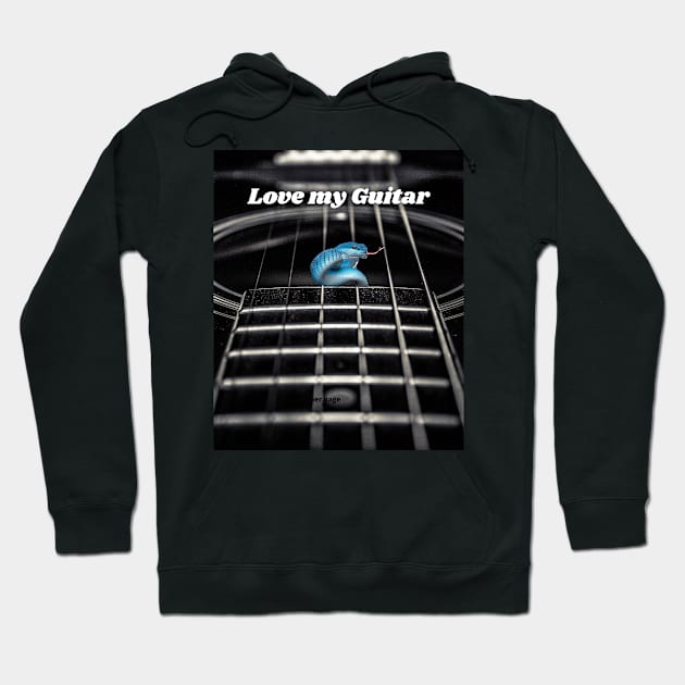 Love My Guitar Hoodie by All on Black by Miron